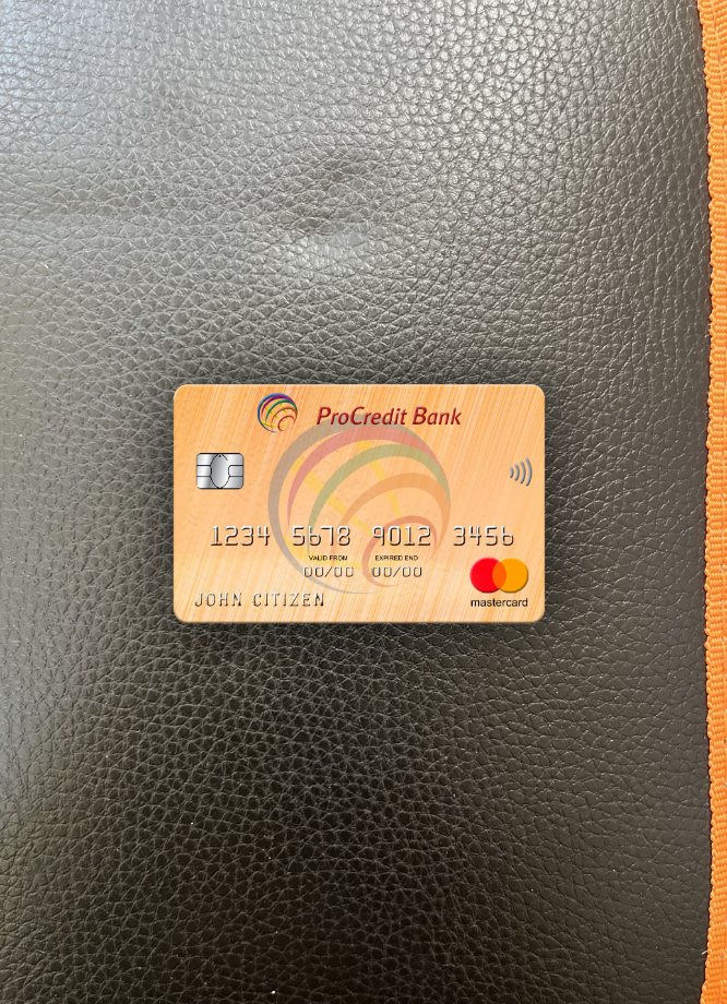 Hochwertige Herunterladen Moldawien ProCredit Bank Mastercard 2 Foto-Look Vorderseite Photoshop Vorlage