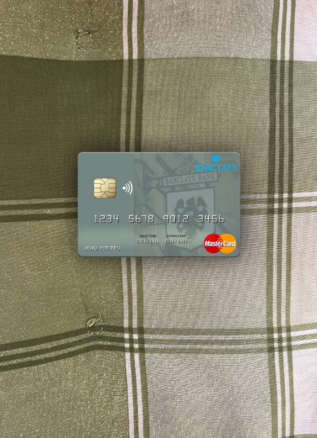 Editierbare Herunterladen Monaco Barclays Bank PLC Mastercard Foto-Look Vorderseite Photoshop Vorlage
