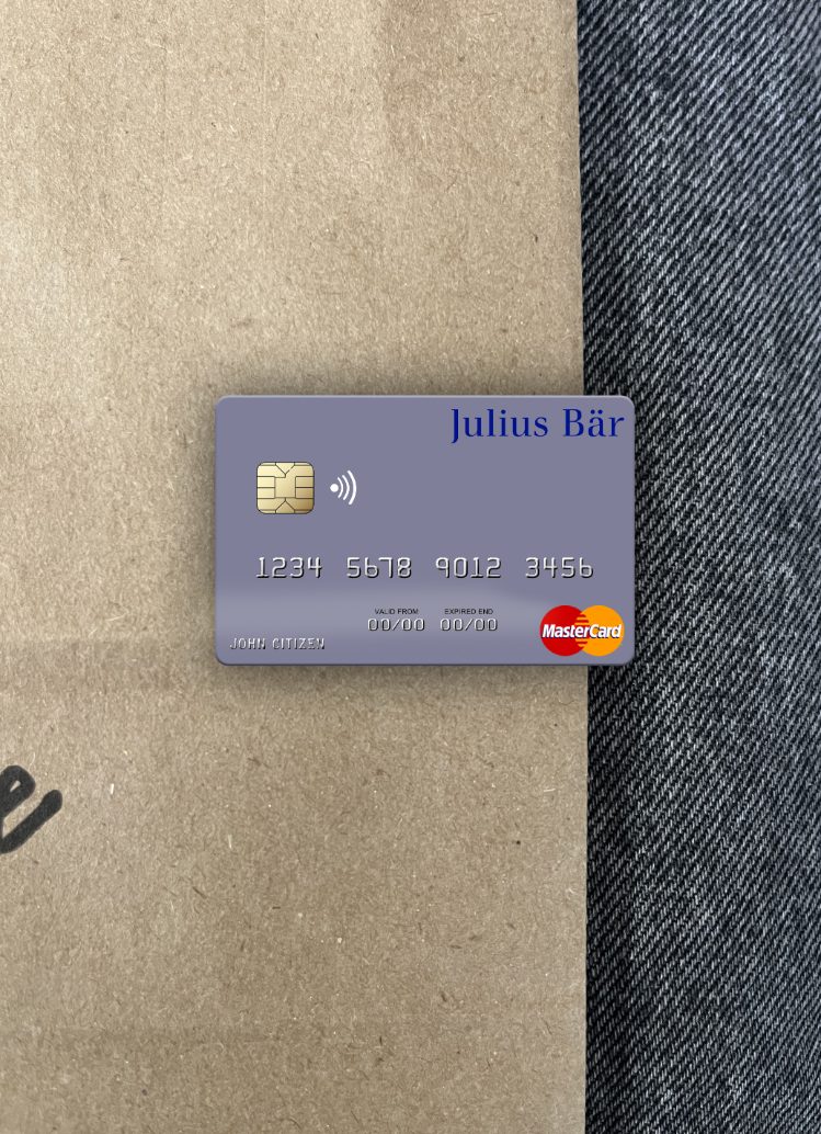 Editierbare Herunterladen Monaco Julius Bär & Co. AG Bank Mastercard Foto-Look Vorderseite Photoshop Vorlage