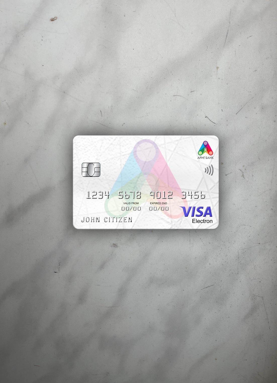 Editierbare Herunterladen Mongolei Arig Bank Visa Electron Karte Foto-Look Vorderseite Photoshop Vorlage
