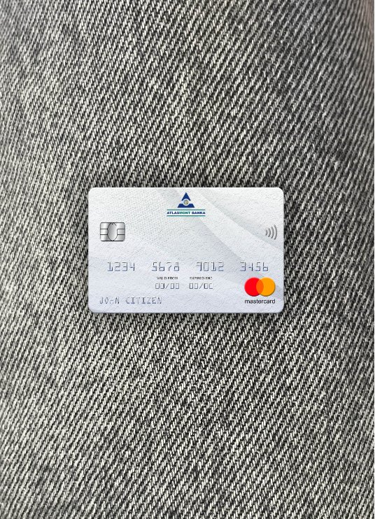 Hochwertige Herunterladen Montenegro Atlasmont Bank Mastercard Foto-Look Vorderseite Photoshop Vorlage