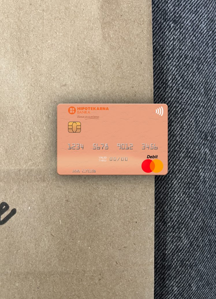 Professionelle Herunterladen Montenegro Hipotekarna Banka Mastercard Foto-Look Vorderseite Photoshop Vorlage
