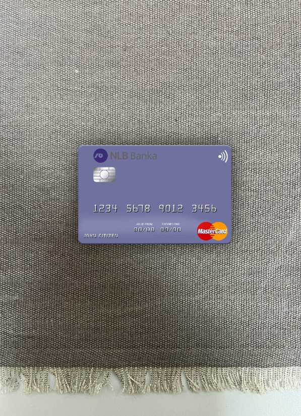 Realistische Herunterladen Montenegro NLB Banka A.d. Podgorica Mastercard Foto-Look Vorderseite Photoshop Vorlage