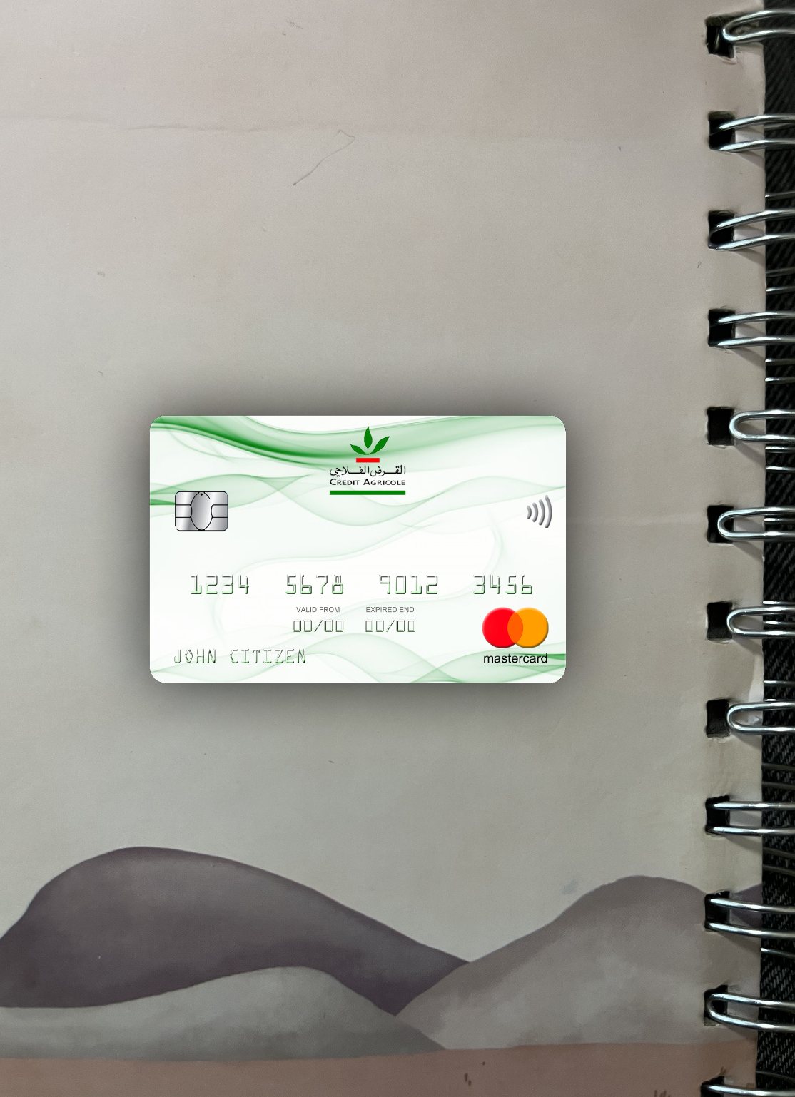 Premium Herunterladen Marokko Kredit Agricole Bank Mastercard Foto-Look Vorderseite Photoshop Vorlage