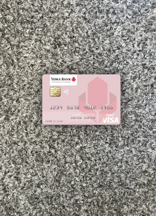 Hochwertige Herunterladen Myanmar Yoma Bank Visa Debit Karte Foto-Look Vorderseite Photoshop Vorlage