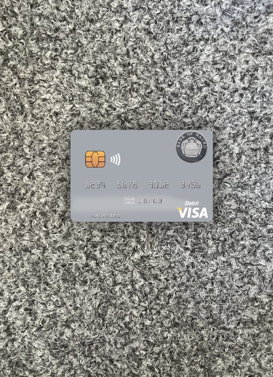 Premium Herunterladen Nauru Bank von Nauru Visa Debit Karte Foto-Look Vorderseite Photoshop Vorlage