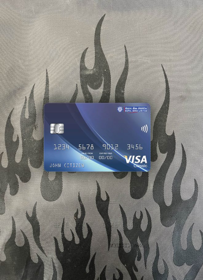 Hochwertige Herunterladen Nepal Bank Nepal Visa Classic Karte Foto-Look Vorderseite Photoshop Vorlage