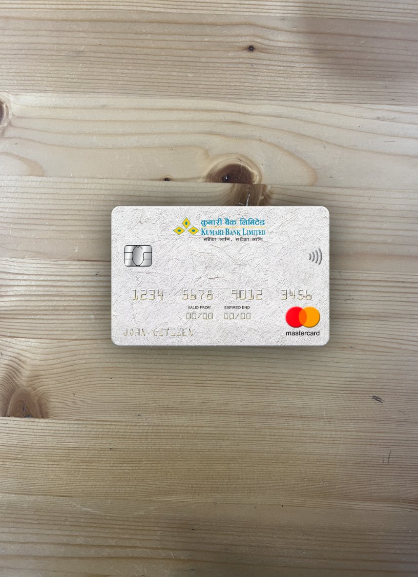 Editierbare Herunterladen Nepal Kumari Bank Mastercard Foto-Look Vorderseite Photoshop Vorlage
