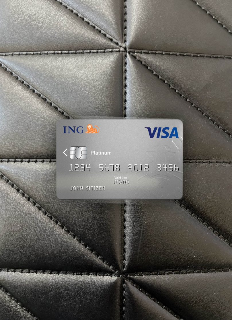 Hochwertige Herunterladen Niederlande ING Bank Visa Karte Platin Foto-Look Vorderseite Photoshop Vorlage