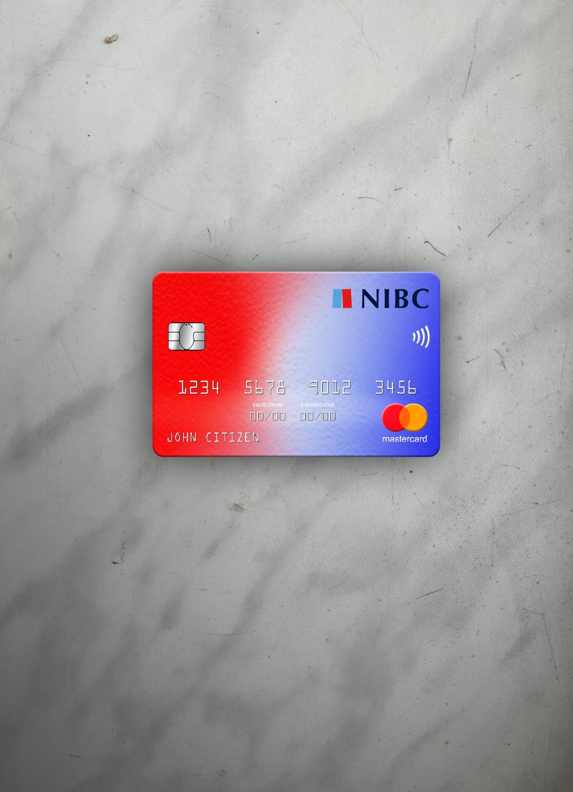 Hochwertige Herunterladen Niederlande NIBC Bank Mastercard Foto-Look Vorderseite Photoshop Vorlage