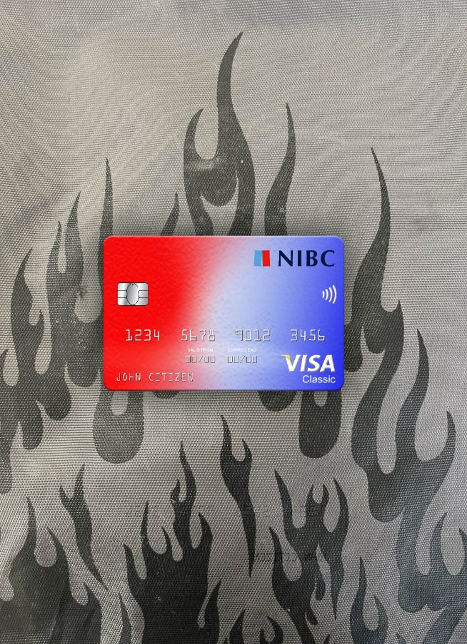 Realistische Herunterladen Niederlande NIBC Bank Visa Classic Karte Foto-Look Vorderseite Photoshop Vorlage
