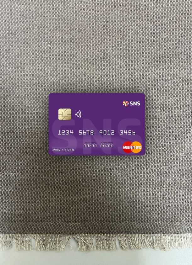 Premium Herunterladen Niederlande SNS Bank Mastercard Foto-Look Vorderseite Photoshop Vorlage
