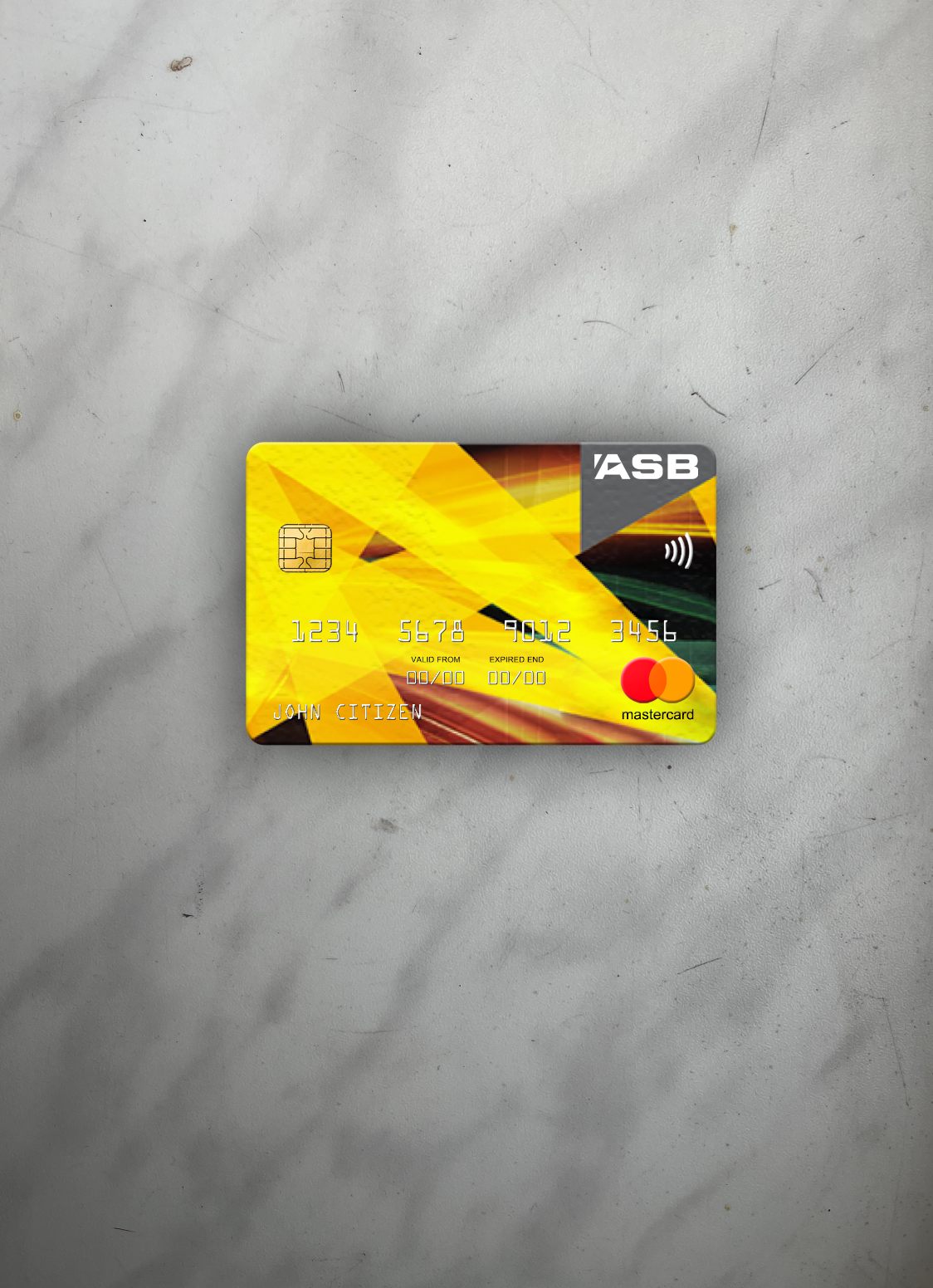 Editierbare Herunterladen Neuseeland ASB Bank Mastercard Foto-Look Vorderseite Photoshop Vorlage