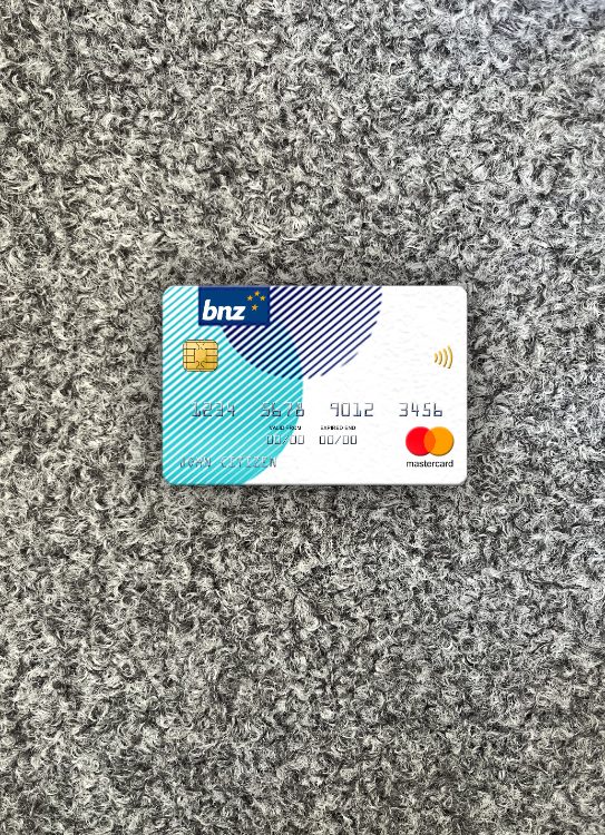 Hochwertige Herunterladen Neuseeland BNZ Greymouth Bank Mastercard Foto-Look Vorderseite Photoshop Vorlage