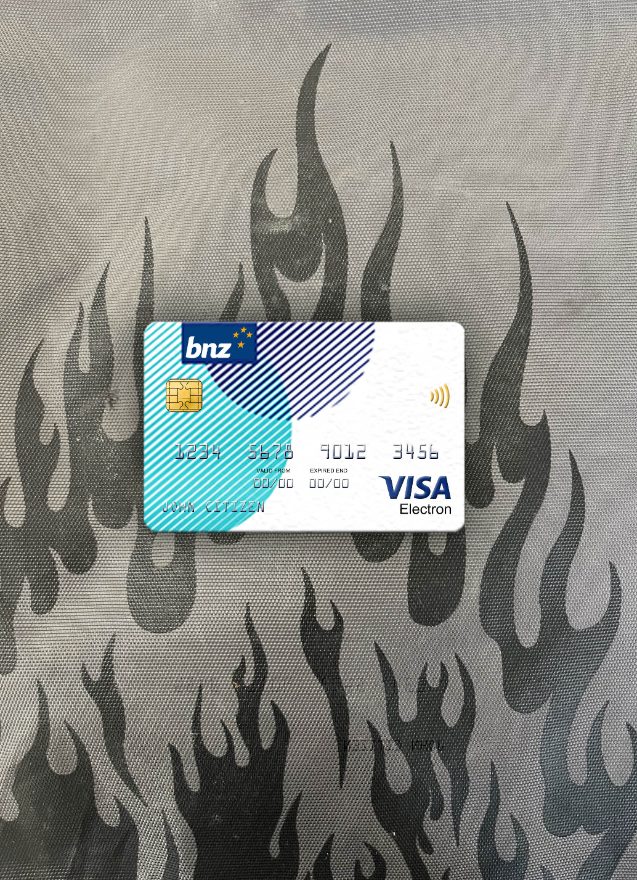 Editierbare Herunterladen Neuseeland BNZ Greymouth Bank Visa Electron Karte Foto-Look Vorderseite Photoshop Vorlage