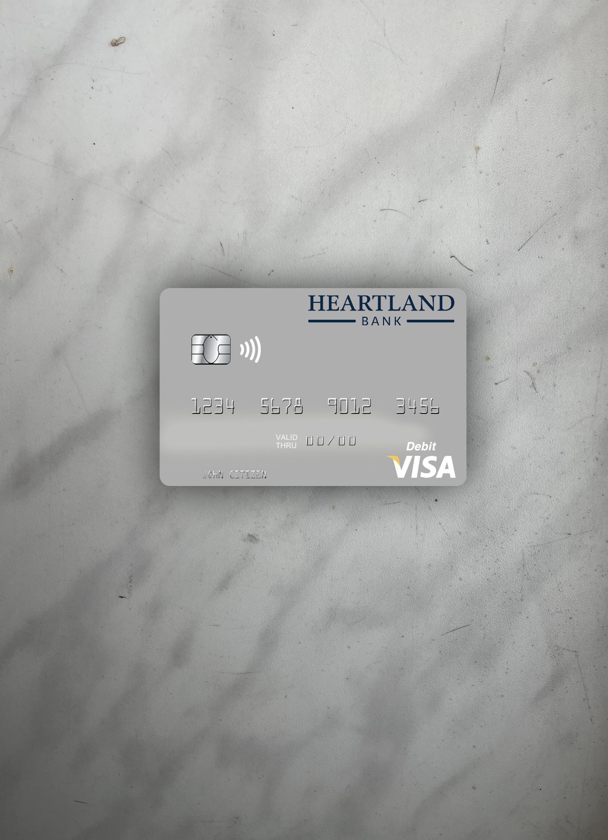 Premium Herunterladen Neuseeland Heartland Bank Visa Debit Karte Foto-Look Vorderseite Photoshop Vorlage