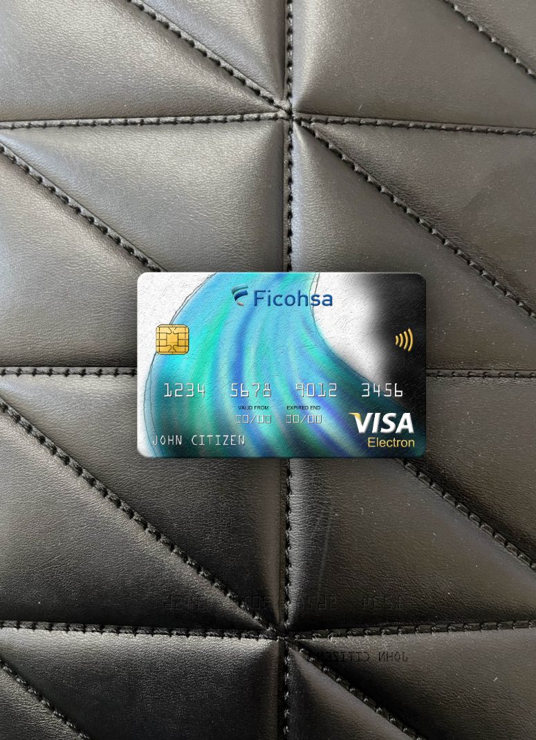 Hochwertige Herunterladen Nicaragua Banco Ficohsa Bank Visa Electron Karte Foto-Look Vorderseite Photoshop Vorlage