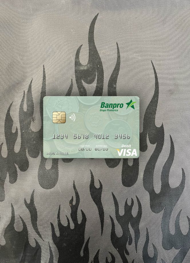 Hochwertige Herunterladen Nicaragua Banco de La Producción Visa Debit Karte Foto-Look Vorderseite Photoshop Vorlage