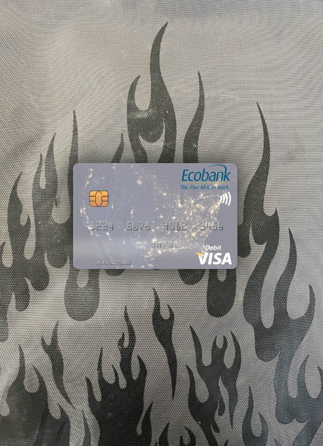 Editierbare Herunterladen Niger Ecobank Visa Debit Karte Foto-Look Vorderseite Photoshop Vorlage