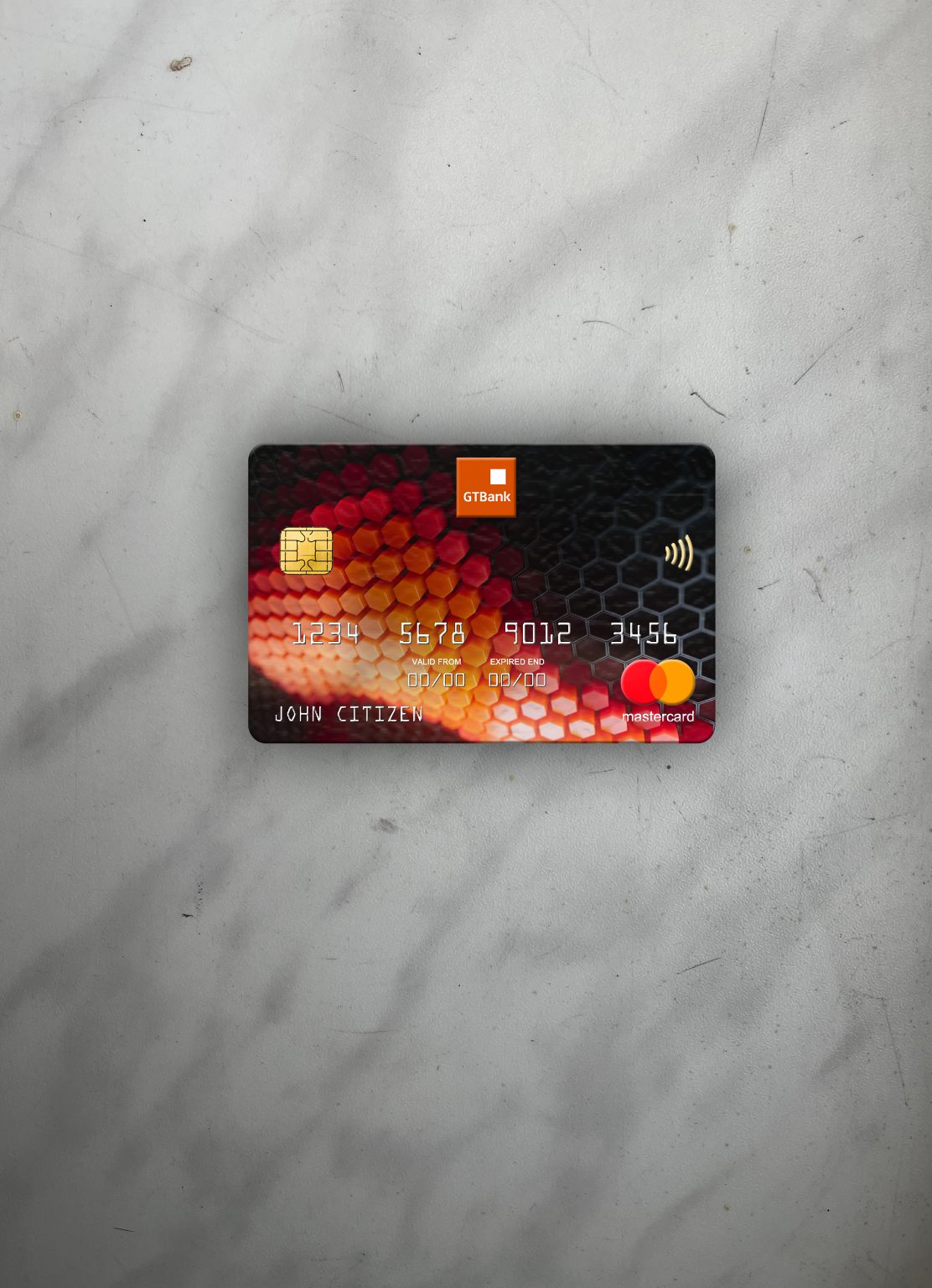 Premium Herunterladen Nigeria GTBank Mastercard Foto-Look Vorderseite Photoshop Vorlage