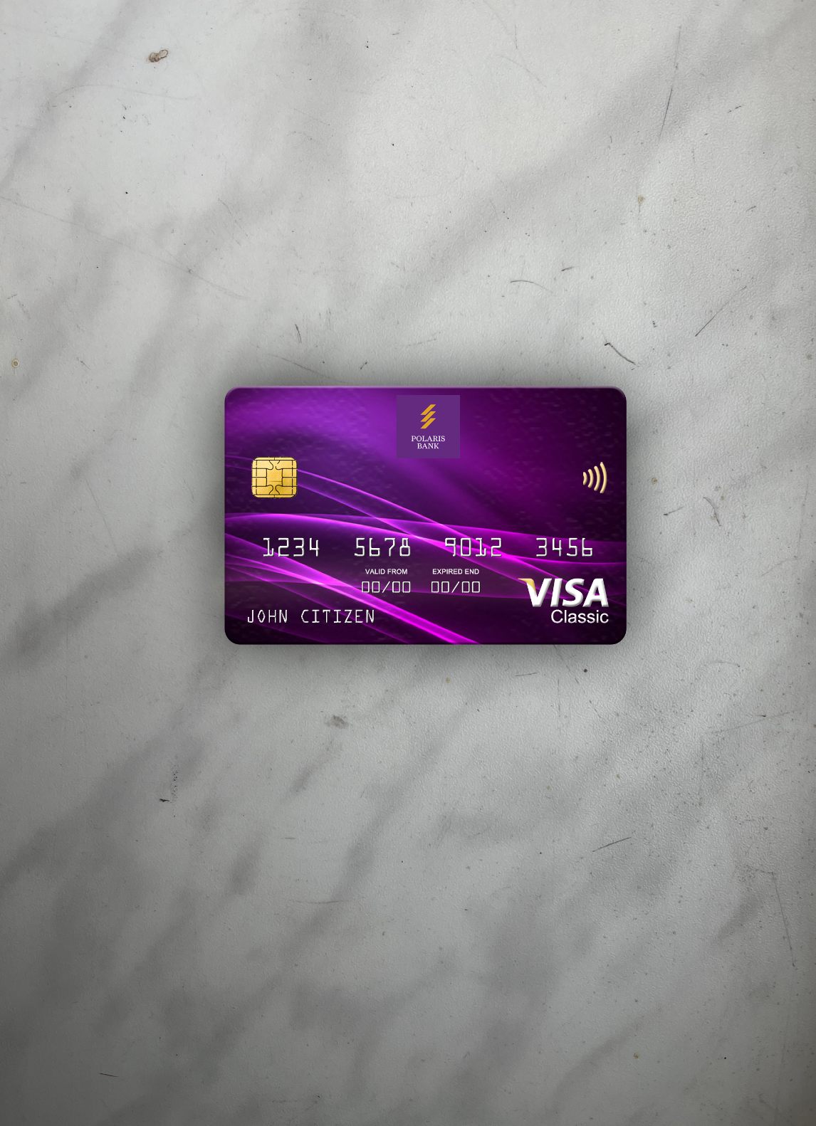 Hochwertige Herunterladen Nigeria Polaris Bank Visa Classic Karte Foto-Look Vorderseite Photoshop Vorlage