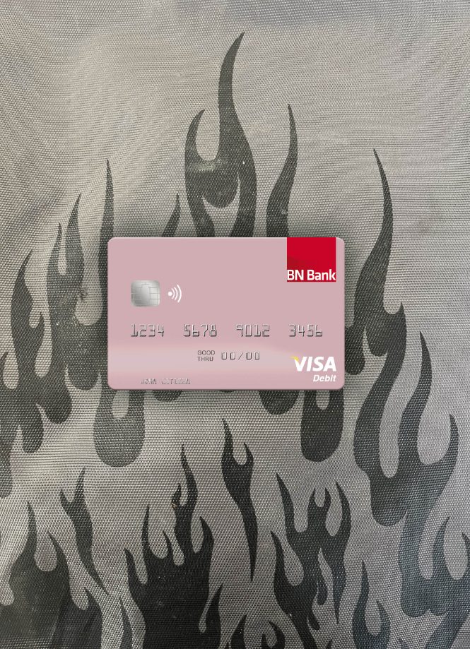Professionelle Herunterladen Norwegen BN Bank ASA Visa Debit Karte Foto-Look Vorderseite Photoshop Vorlage