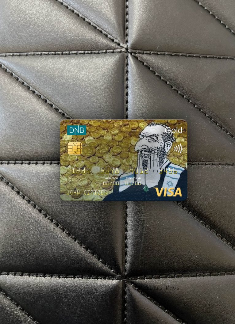 Realistische Herunterladen Norwegen DNB Bank Visa Gold Karte Foto-Look Vorderseite Photoshop Vorlage