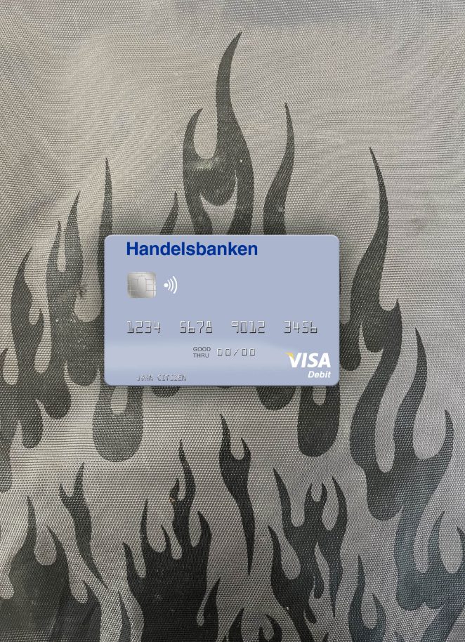Premium Herunterladen Norwegen Handelsbanken Visa Debit Karte Foto-Look Vorderseite Photoshop Vorlage