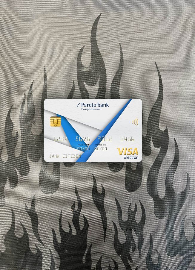 Realistische Herunterladen Norwegen Pareto Bank Visa Electron Karte Foto-Look Vorderseite Photoshop Vorlage