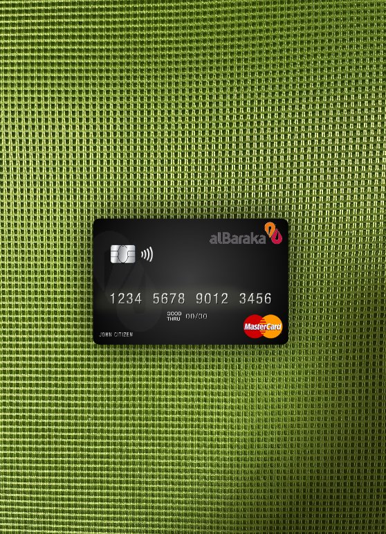 Hochwertige Herunterladen Pakistan Al Baraka Bank Mastercard Foto-Look Vorderseite Photoshop Vorlage
