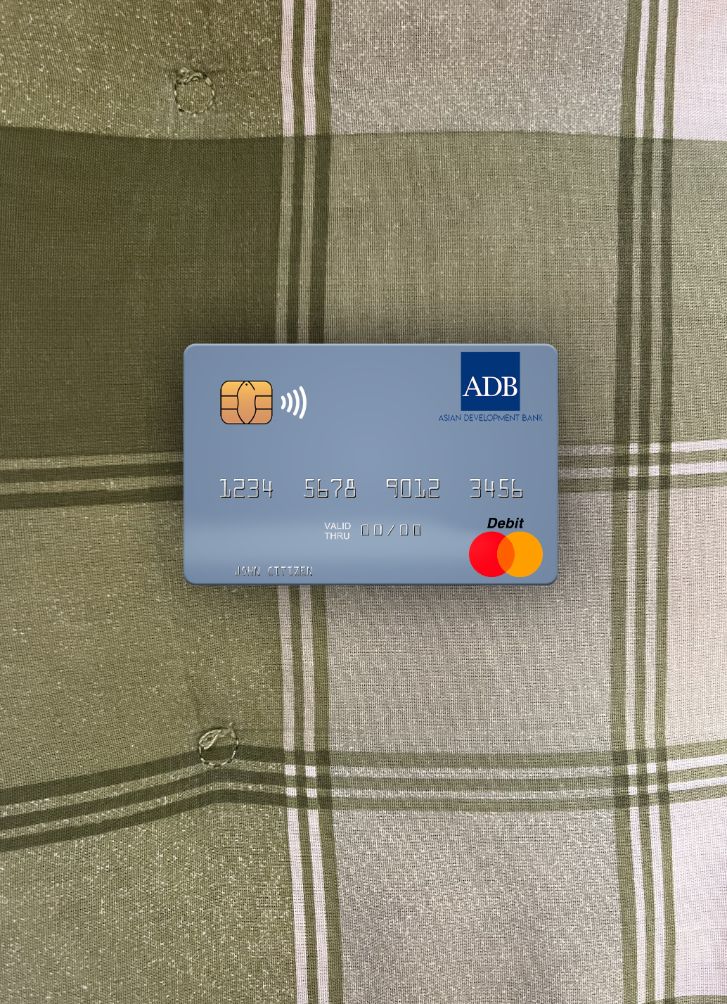 Premium Herunterladen Palau ADB Bank Mastercard Foto-Look Vorderseite Photoshop Vorlage