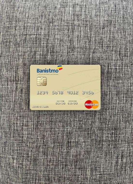 Premium Herunterladen Panama Banco Banistmo Mastercard Foto-Look Vorderseite Photoshop Vorlage