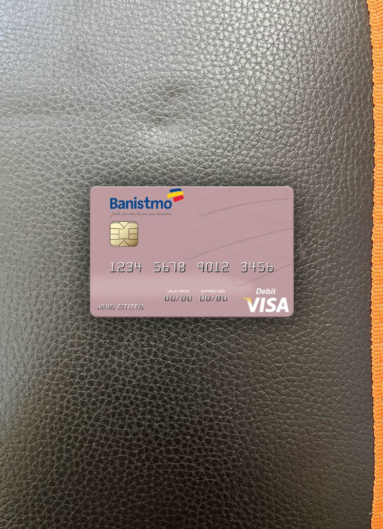 Hochwertige Herunterladen Panama Banco Banistmo Visa Debit Karte Foto-Look Vorderseite Photoshop Vorlage