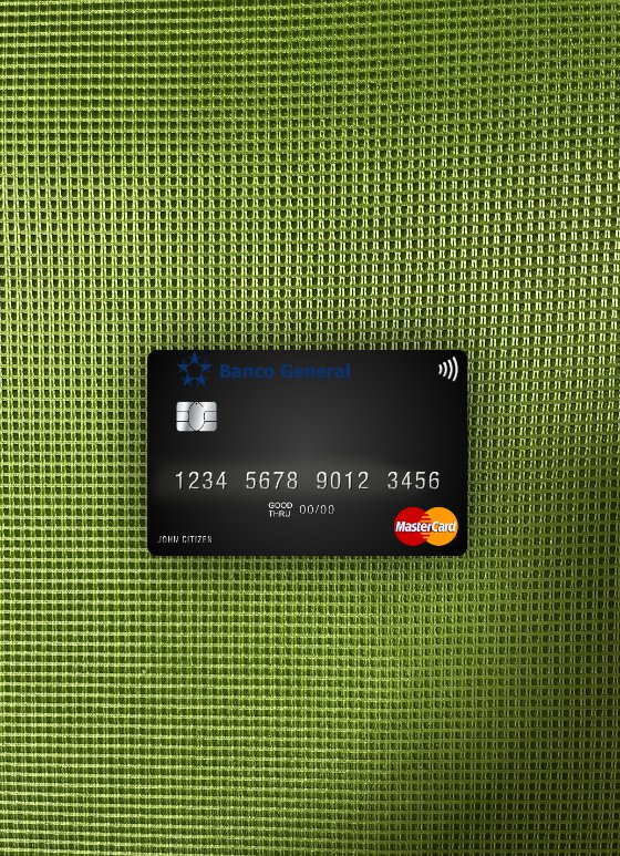 Professionelle Herunterladen Panama Banco General Mastercard Foto-Look Vorderseite Photoshop Vorlage