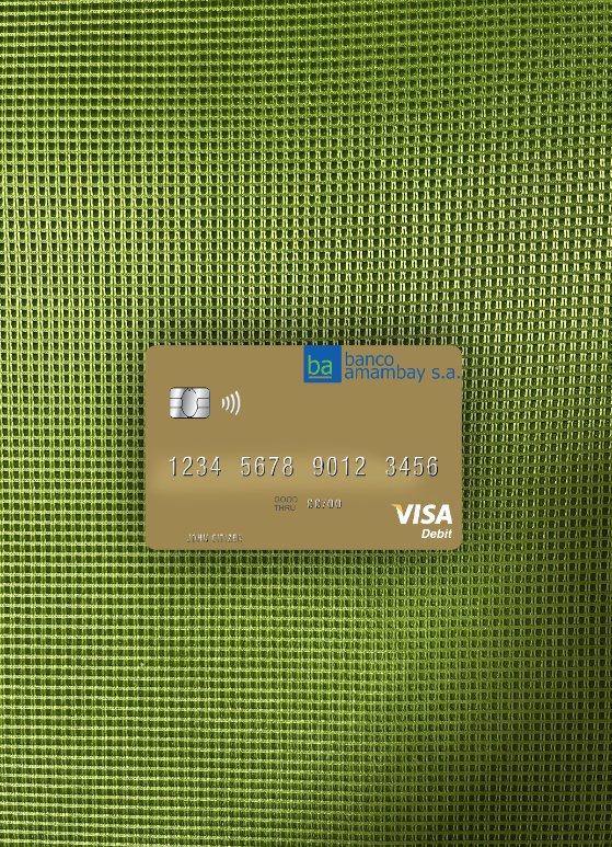 Premium Herunterladen Paraguay Banco Amambay Visa Debit Karte Foto-Look Vorderseite Photoshop Vorlage