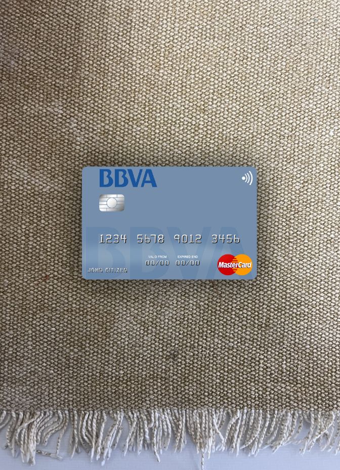 Editierbare Herunterladen Paraguay Banco BBVA Bank Mastercard Foto-Look Vorderseite Photoshop Vorlage