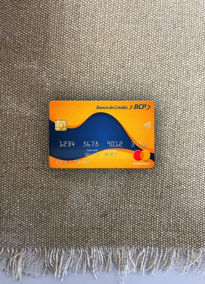 Premium Herunterladen Peru Banco de Credito Del Peru (BCP) Bank Mastercard Foto-Look Vorderseite Photoshop Vorlage