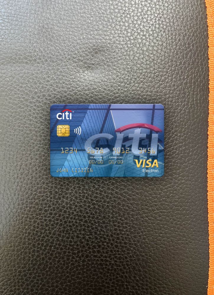 Realistische Herunterladen Peru Citibank Visa Electron Karte Foto-Look Vorderseite Photoshop Vorlage