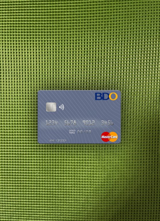Professionelle Herunterladen Philippinen Banco de Oro Mastercard Foto-Look Vorderseite Photoshop Vorlage