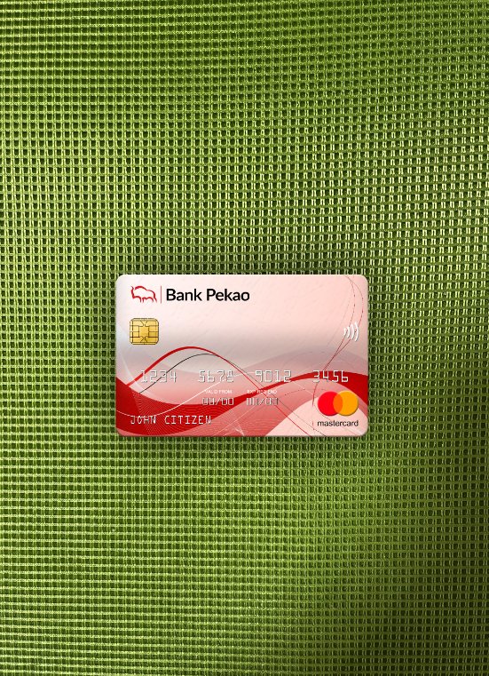 Editierbare Herunterladen Polen Bank Pekao S.A Bank Mastercard Foto-Look Vorderseite Photoshop Vorlage