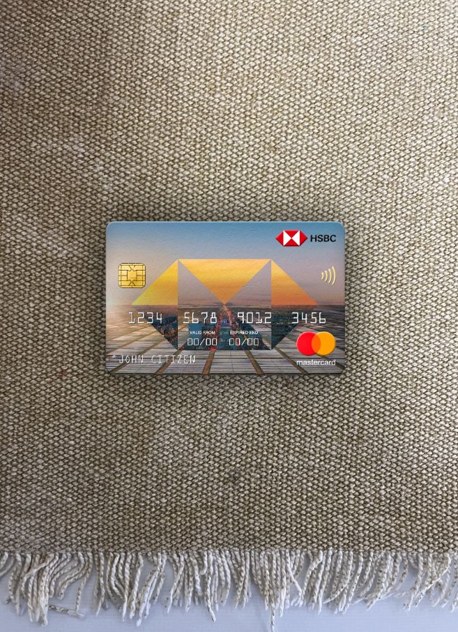 Realistische Herunterladen Polen HSBC Bank Mastercard Foto-Look Vorderseite Photoshop Vorlage
