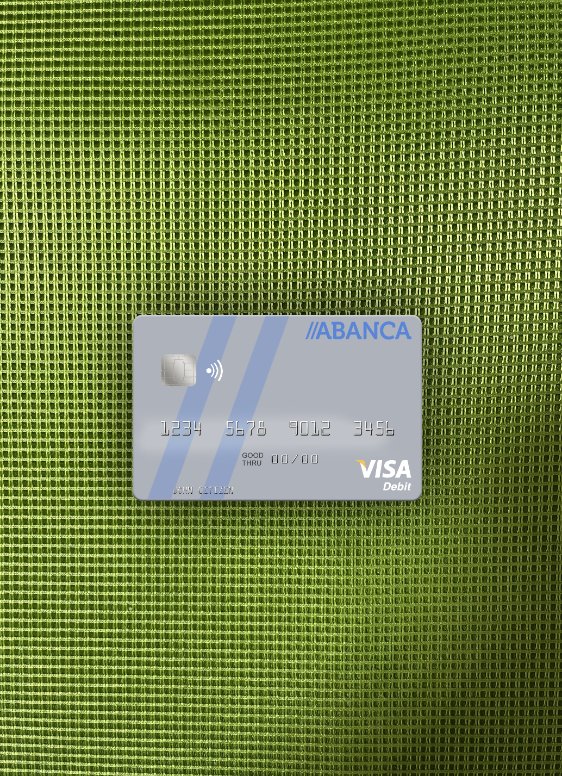 Professionelle Herunterladen Portugal Abanca Visa Debit Karte Foto-Look Vorderseite Photoshop Vorlage