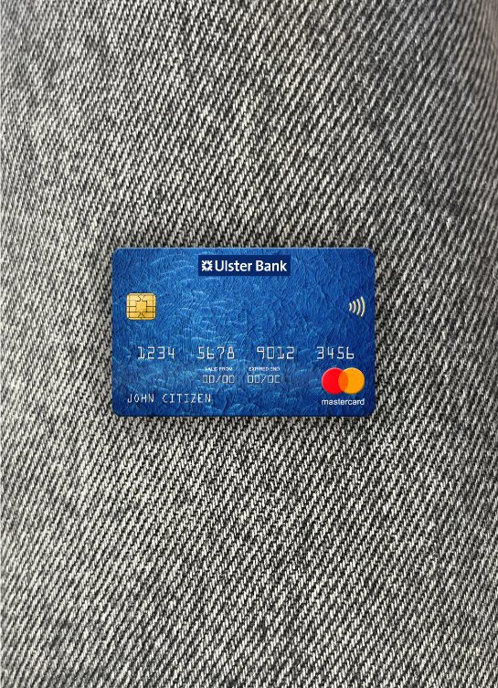 Hochwertige Herunterladen Republik von Irland Ulster Bank Mastercard Foto-Look Vorderseite Photoshop Vorlage