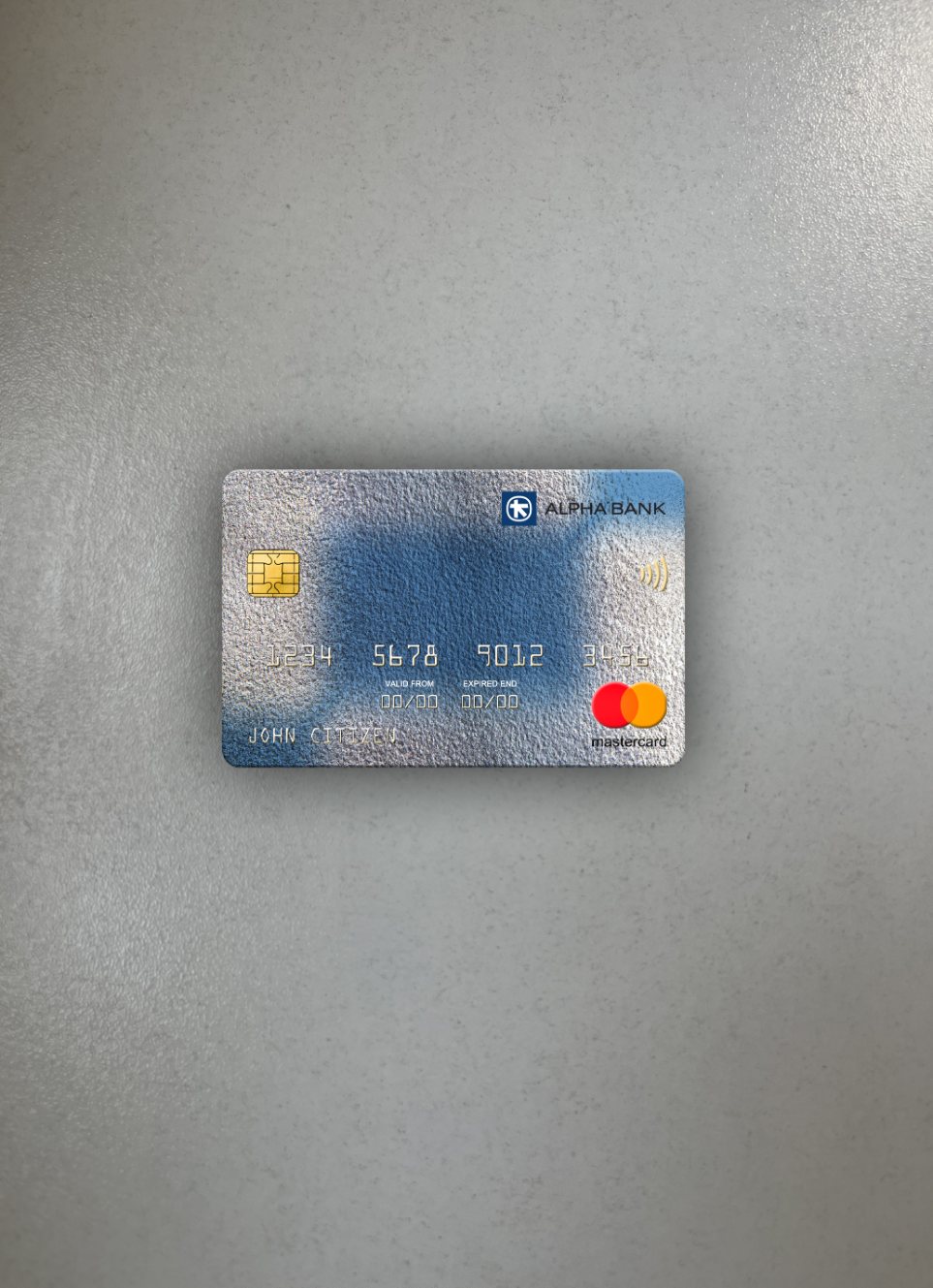 Editierbare Herunterladen Rumänien Alpha Bank Mastercard Foto-Look Vorderseite Photoshop Vorlage