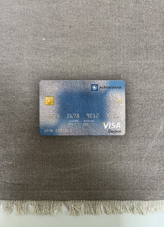 Editierbare Herunterladen Rumänien Alpha Bank Visa Electron Karte Foto-Look Vorderseite Photoshop Vorlage