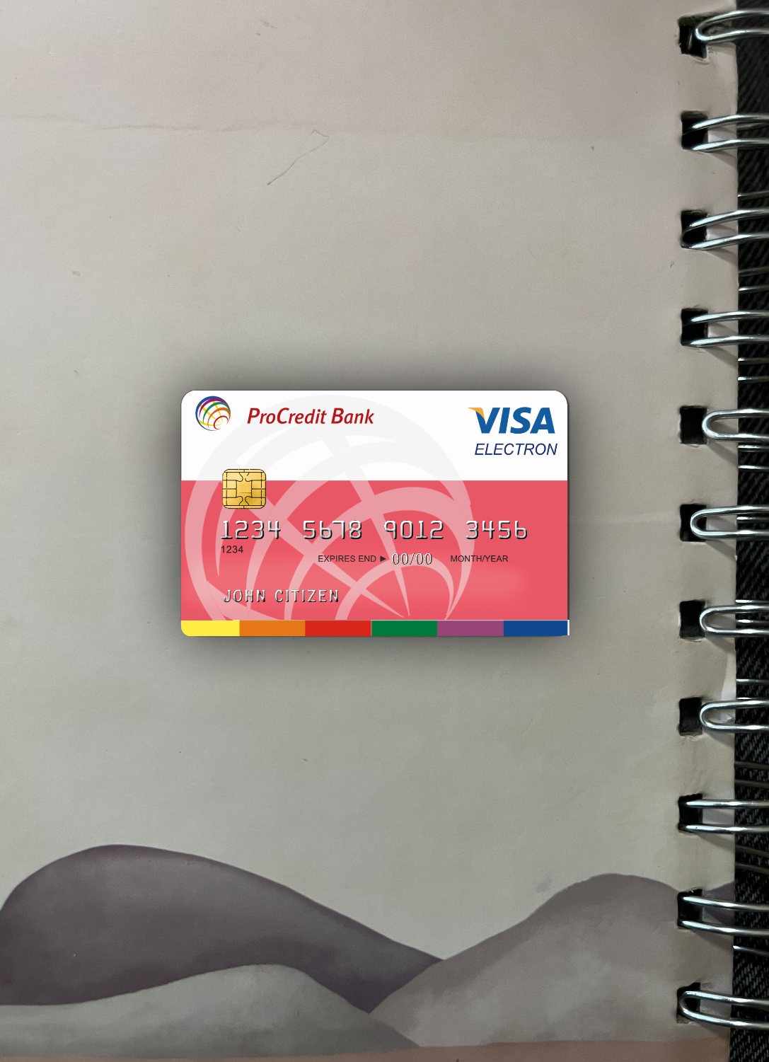 Hochwertige Herunterladen Rumänien ProCredit Bank Visa Electron Foto-Look Vorderseite Photoshop Vorlage