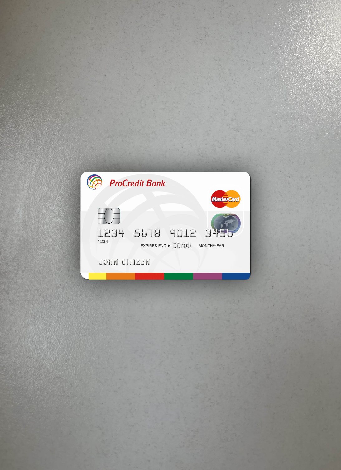 Premium Herunterladen Rumänien ProCredit MasterCard Foto-Look Vorderseite Photoshop Vorlage
