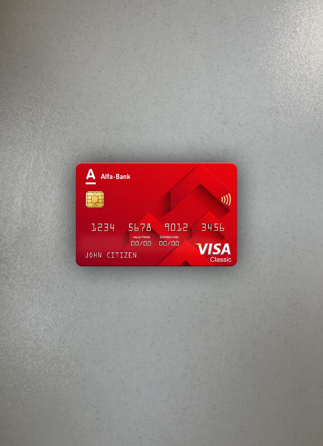 Premium Herunterladen Russland Alfa Bank Visa Classic Karte Foto-Look Vorderseite Photoshop Vorlage