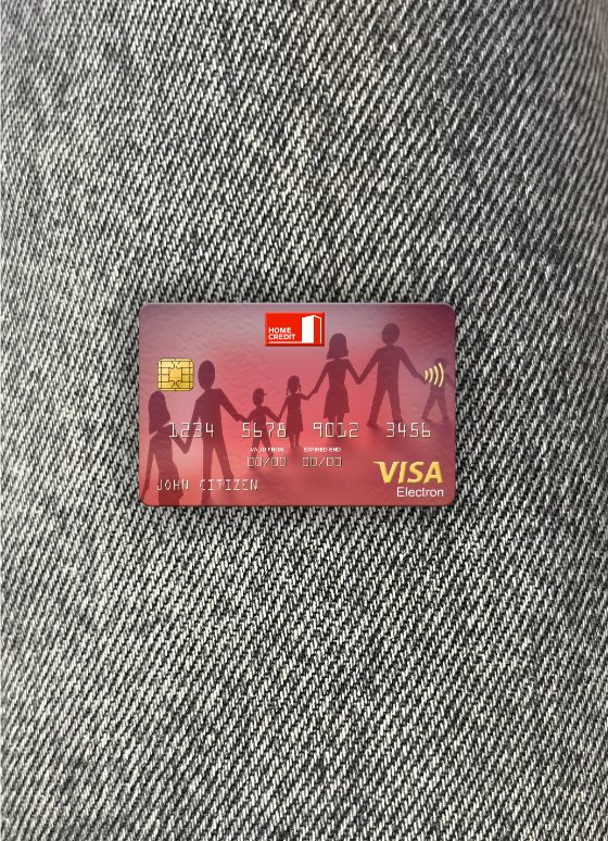 Hochwertige Herunterladen Russland Home Kredit Bank Visa Electron Karte Foto-Look Vorderseite Photoshop Vorlage