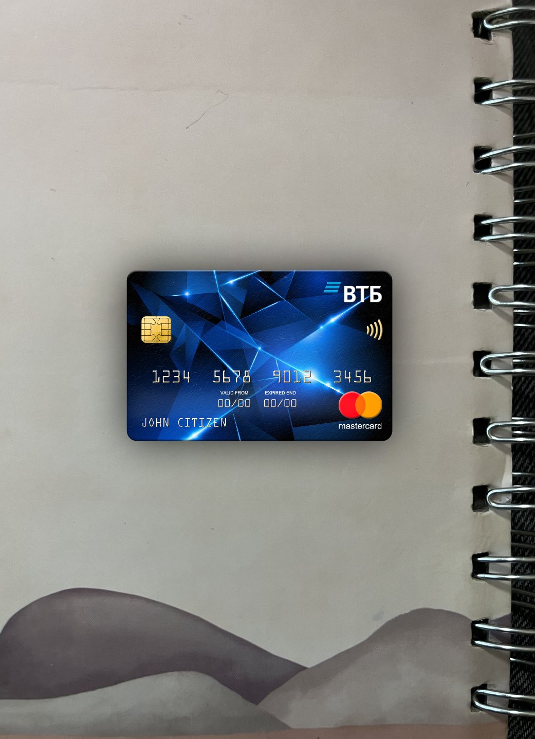 Realistische Herunterladen Russland VTB Bank Mastercard Foto-Look Vorderseite Photoshop Vorlage